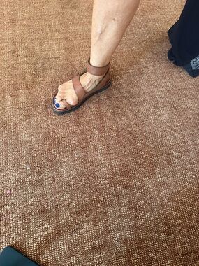 Stuart Weitzman Brown Leather Ankle-Strap Sandals